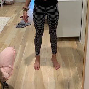 Lululemon Black and White striped leggings